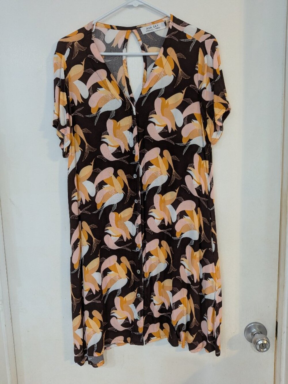 Ava Sky by Fighting Eel “Koa Koi” Button-Front Dress – Size Medium
